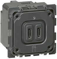 Розетка USB тип C+C без накладки без рамки Legrand Celiane 2-м. картинка